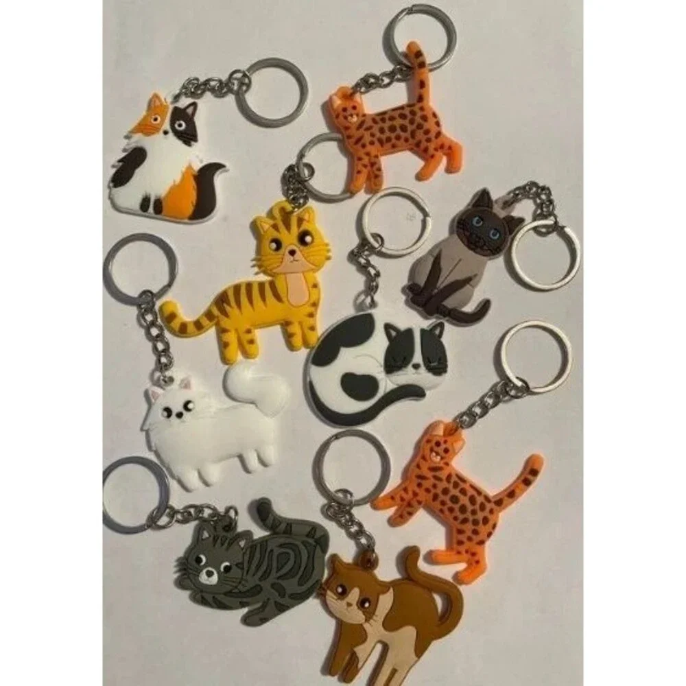 9ct Cat Lovers Keychains Silicone